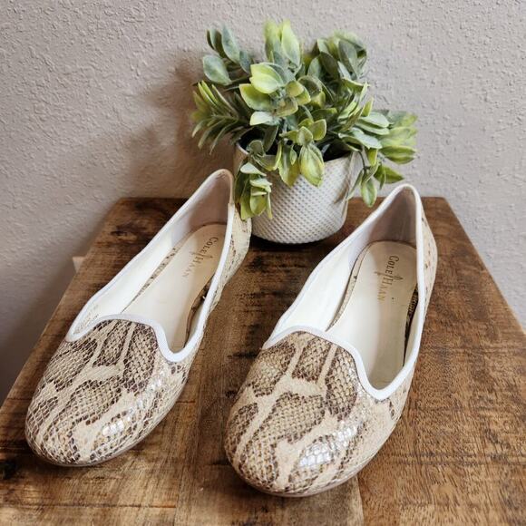 Cole Haan‎ Size 8 Women's Morgan Snake Print Slip On Flats - Picture 1 of 12